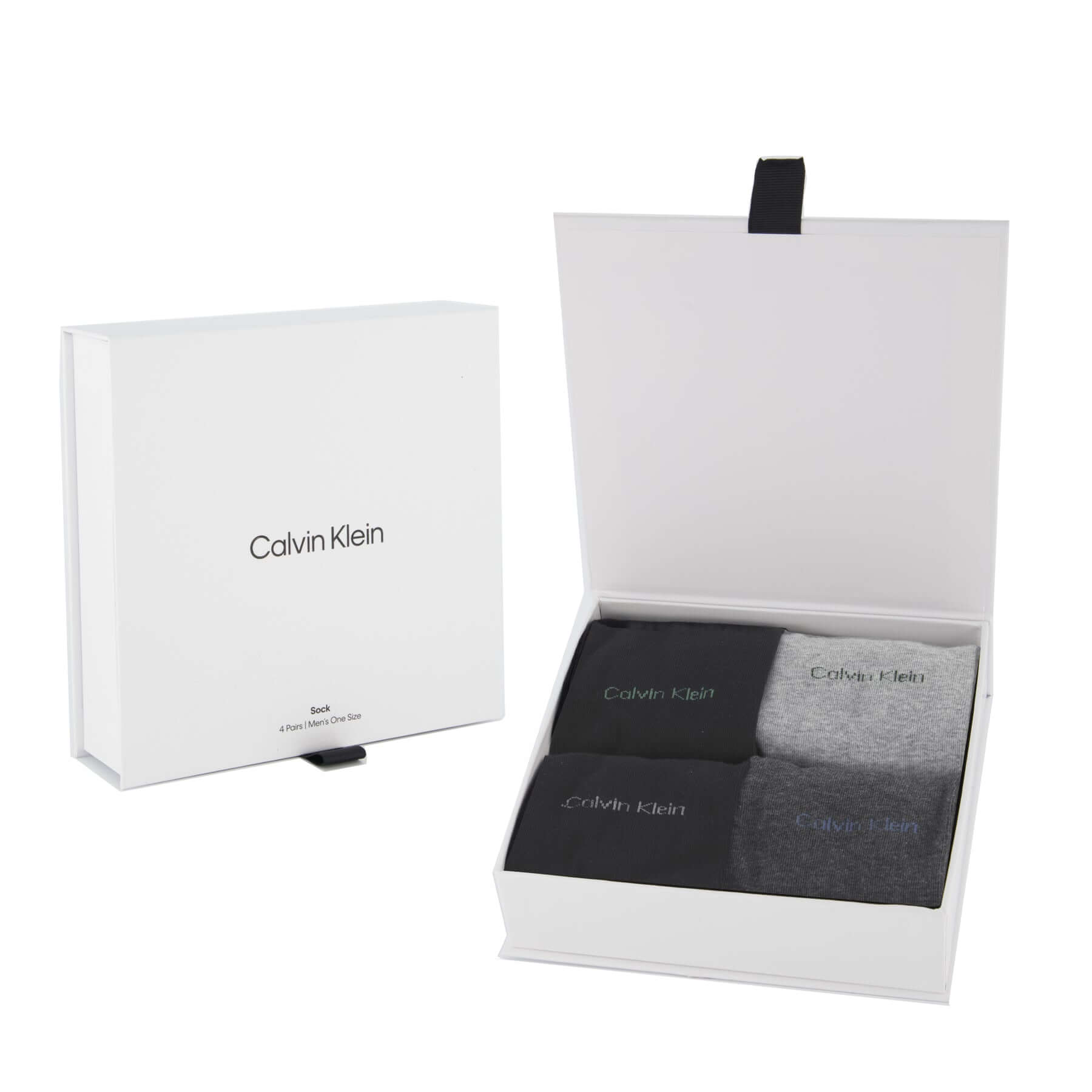 Calvin Klein 4 Pack Crew Socks Gift Set - Black/Grey
