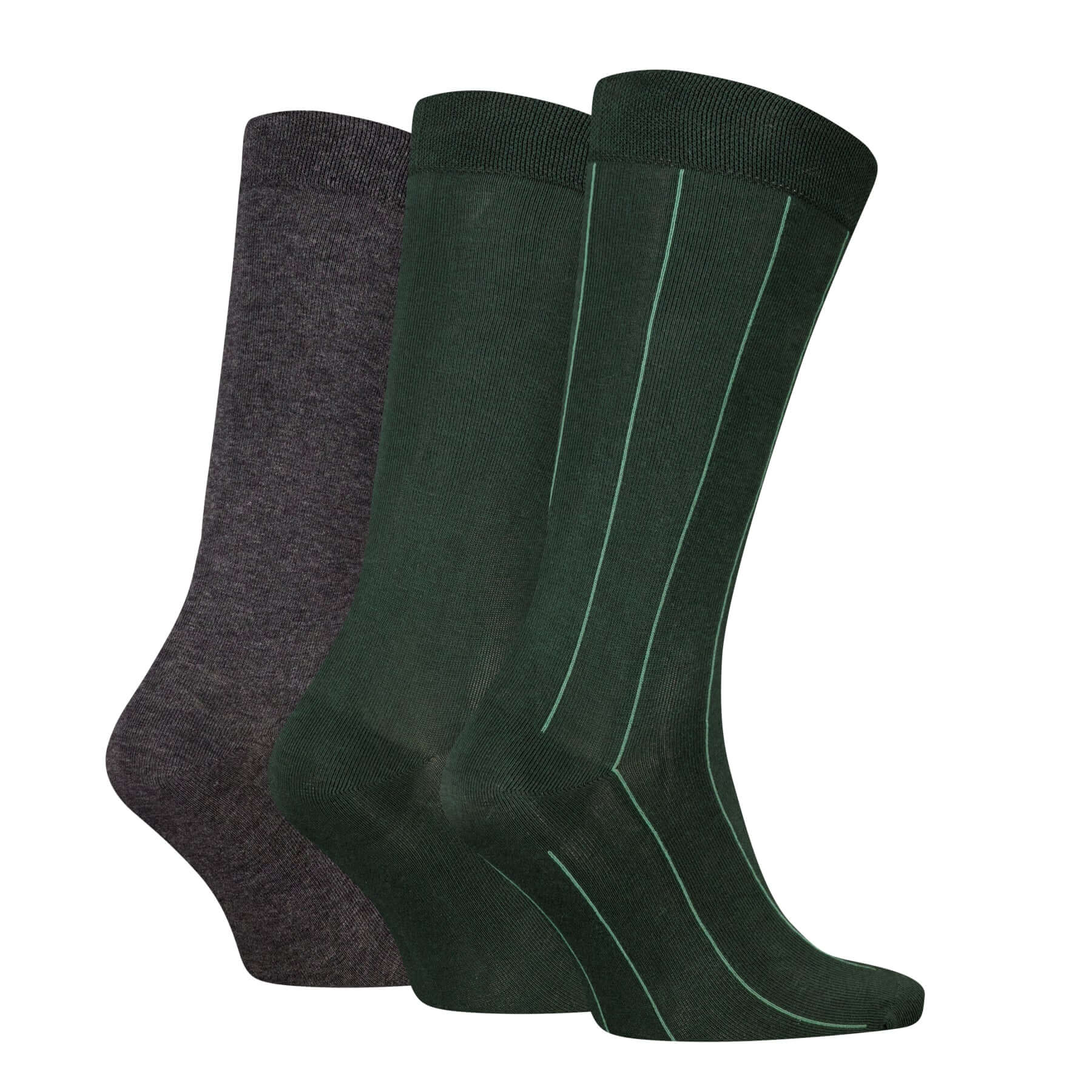 Calvin Klein 3 Pack Stripe Men's Crew Socks Gift Box | Forest Green