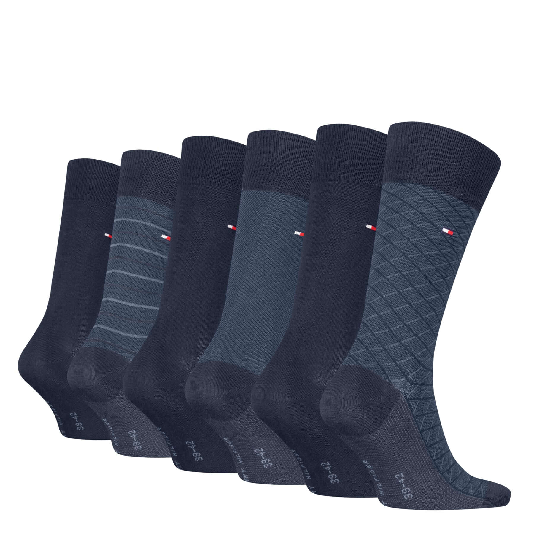 Tommy Hilfiger Men’s 6 Pack Crew Socks Gift Tin – Navy, Dark Melange & Black
