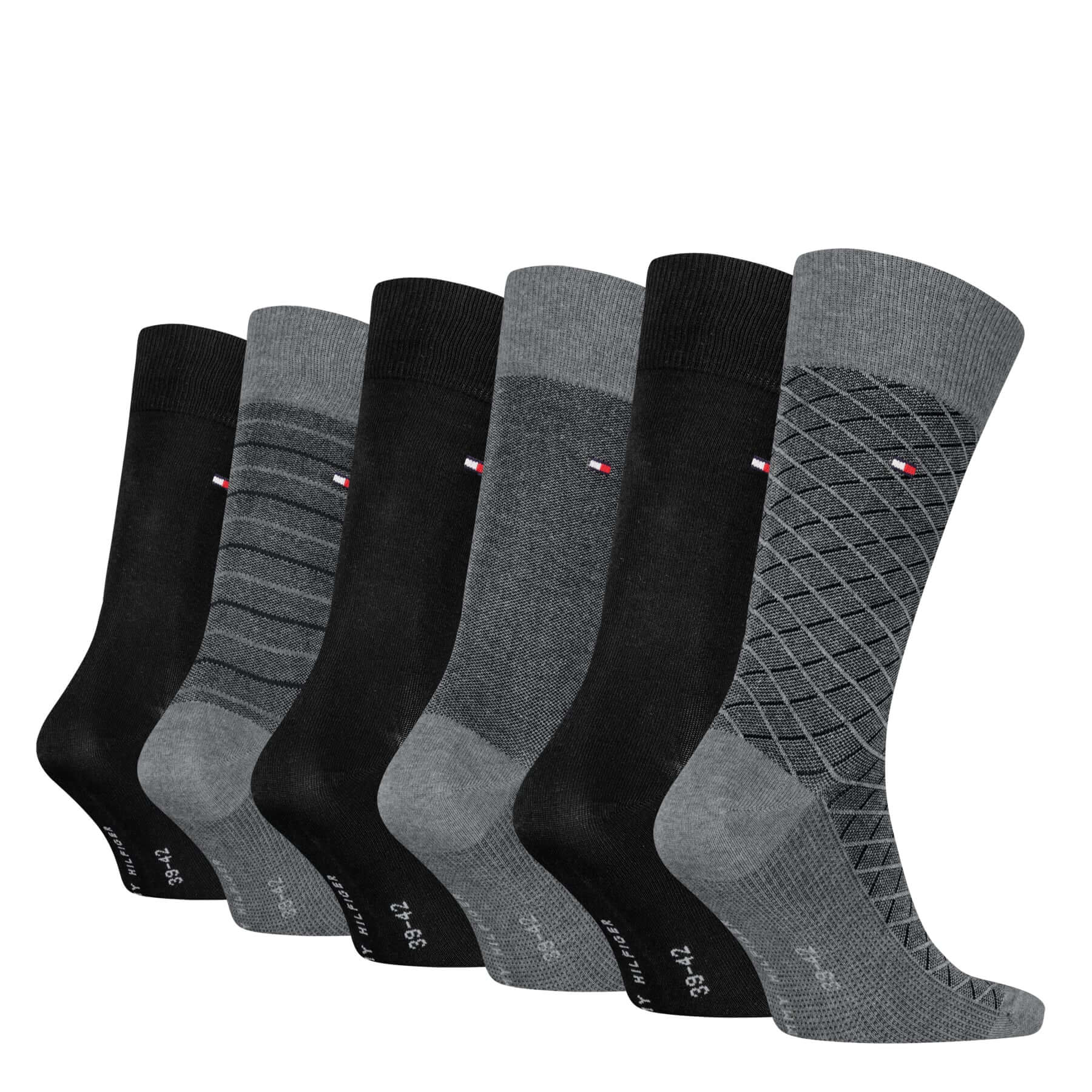 Tommy Hilfiger Men’s 6 Pack Crew Socks Gift Tin – Navy, Dark Melange & Black