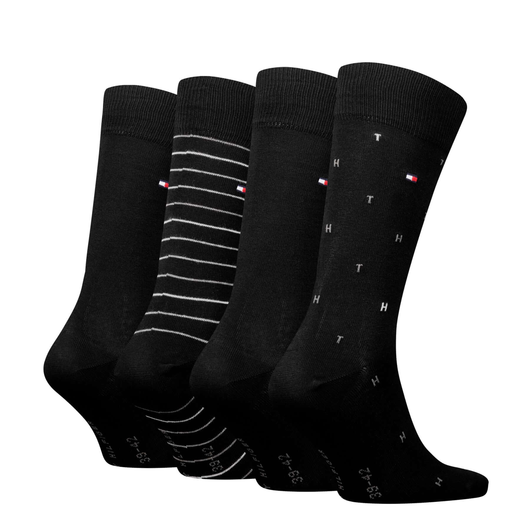 Tommy Hilfiger Men’s 4 Pack Crew Socks Tin Gift Box Set – Navy, Black & Jeans