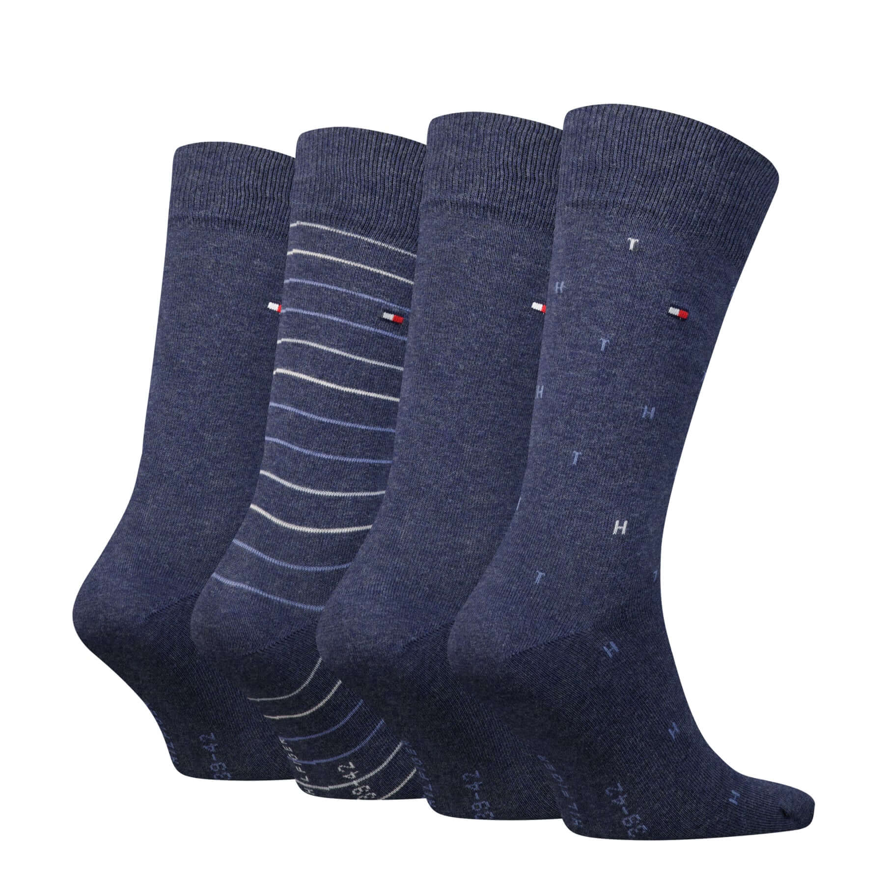 Tommy Hilfiger Men’s 4 Pack Crew Socks Tin Gift Box Set – Navy, Black & Jeans