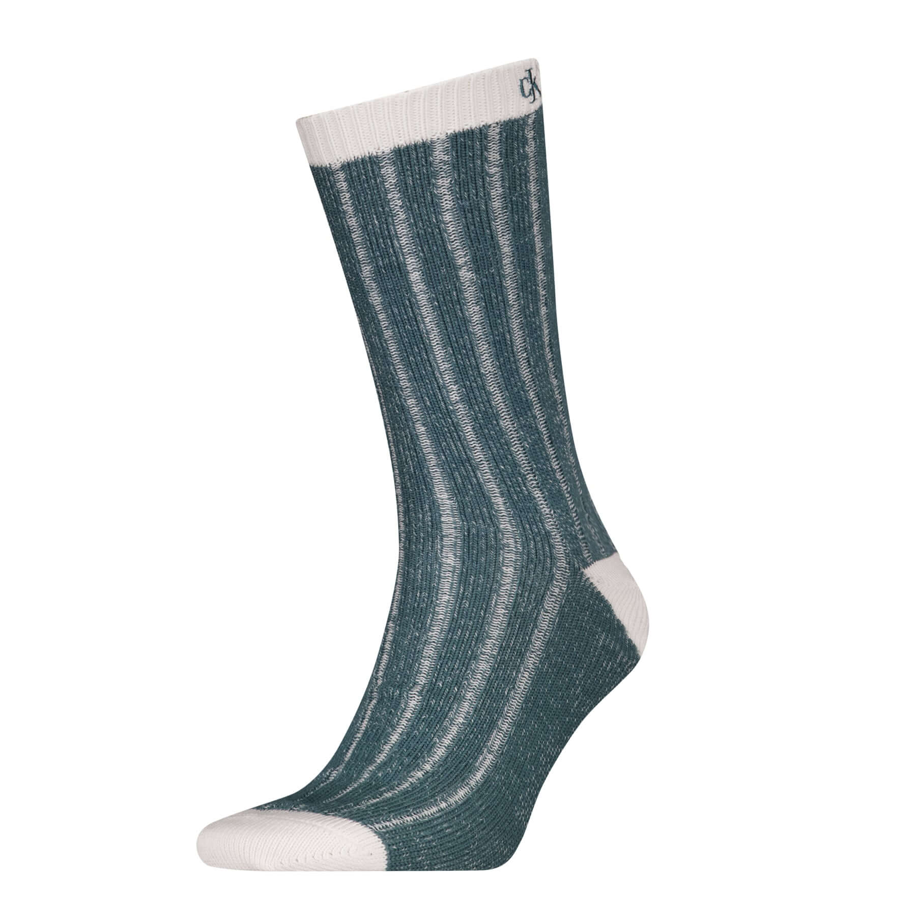 Calvin Klein Men’s Classic Combed Thick Cotton Boot Socks – 1 Pack (Black, Blue, Teal)