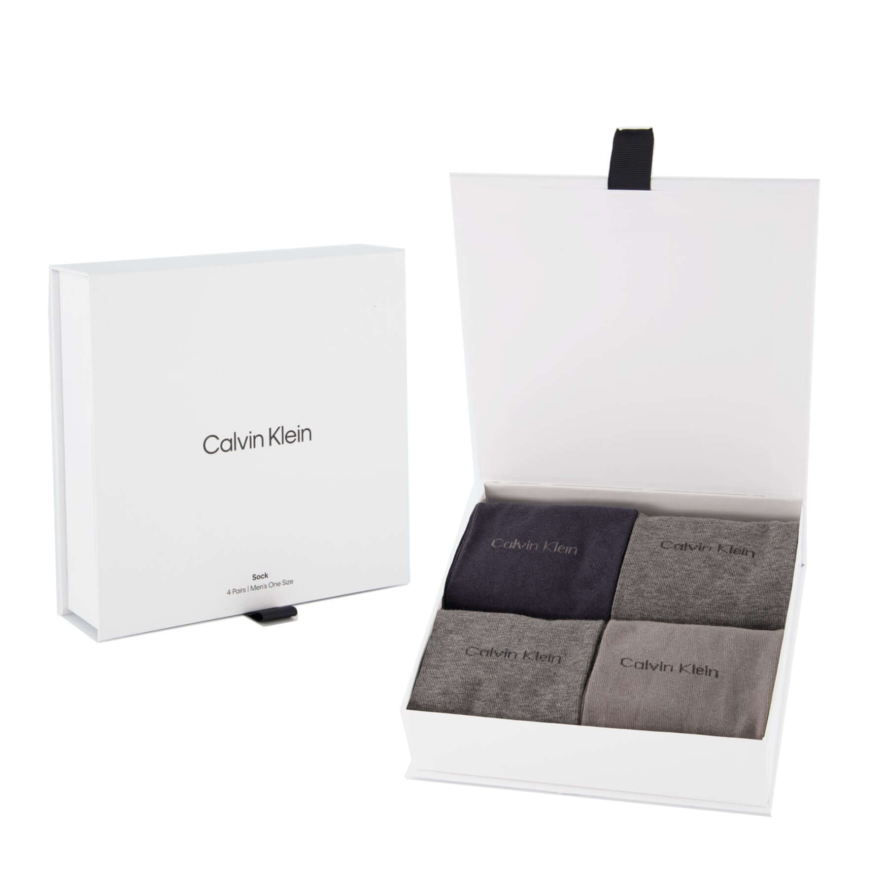 Calvin Klein Men’s 4 Pack Logo Cotton Crew Socks Gift Box – Classic
