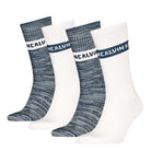 Calvin Klein Men’s 4 Pack Stripes Crew Socks Gift Set - Cotton Blend