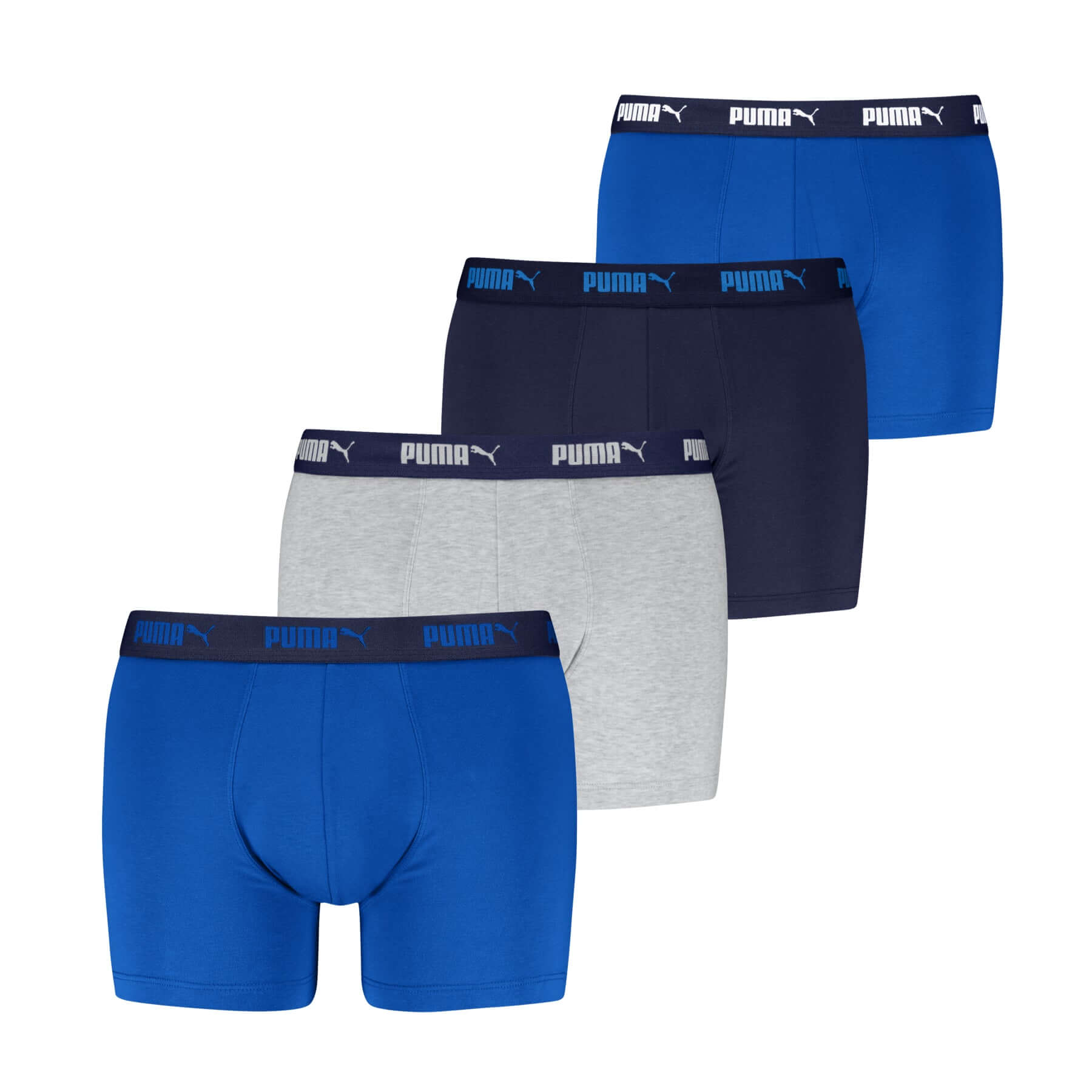 Puma Men’s Boxers 4 Pack – Blue Cotton Stretch