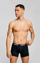 Levi's Men's 3 Pack Repeat Logo Cotton Stretch Boxer Briefs – Black