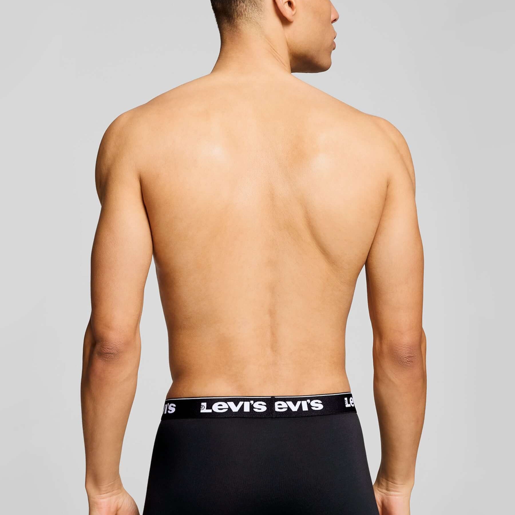 Levi's Men's 3 Pack Repeat Logo Cotton Stretch Boxer Briefs – Black