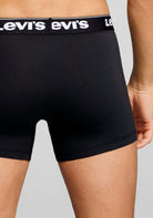 Levi's Men's 3 Pack Repeat Logo Cotton Stretch Boxer Briefs – Black