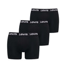 Levi's Men's 3 Pack Repeat Logo Cotton Stretch Boxer Briefs – Black