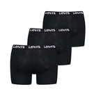 Levi's Men's 3 Pack Repeat Logo Cotton Stretch Boxer Briefs – Black