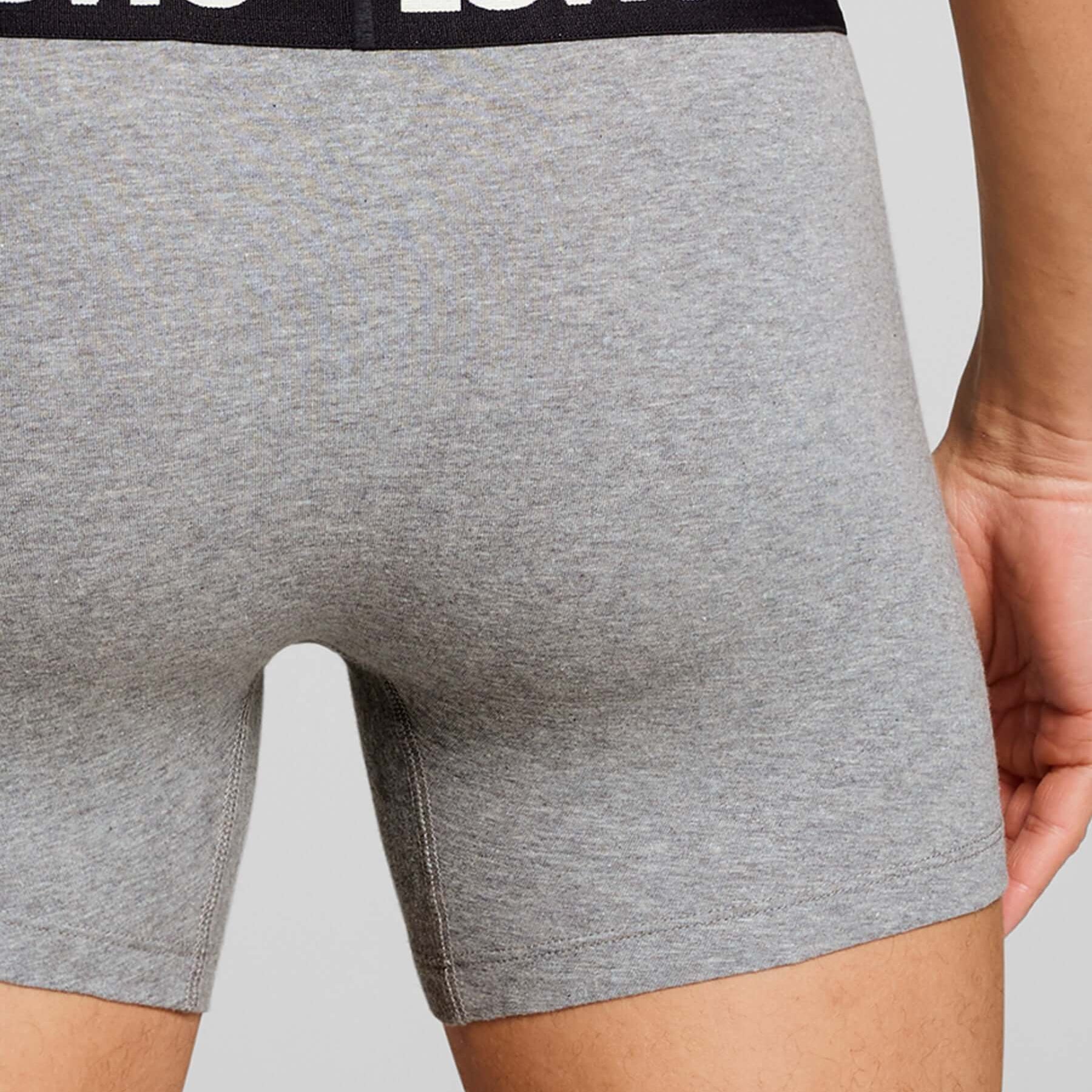Levi's Men's 3 Pack Repeat Logo Cotton Stretch Boxer Briefs – Grey / Black