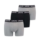 Levi's Men's 3 Pack Repeat Logo Cotton Stretch Boxer Briefs – Grey / Black