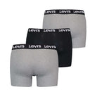 Levi's Men's 3 Pack Repeat Logo Cotton Stretch Boxer Briefs – Grey / Black