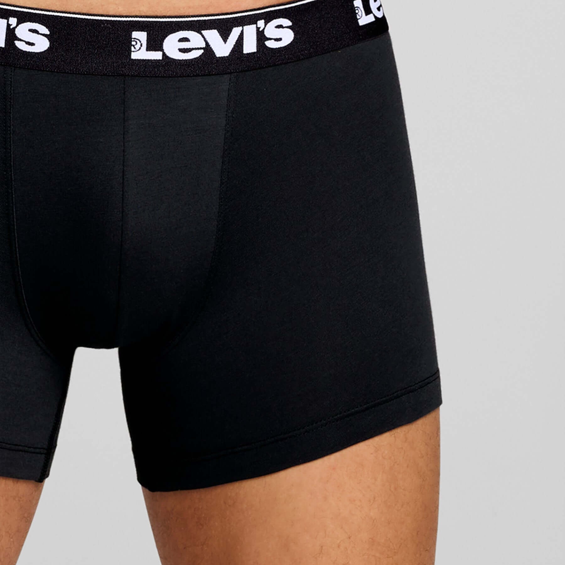 Levi's Men's 3 Pack Repeat Logo Boxer Briefs – Cotton Stretch Underwear, Khakhi / Black