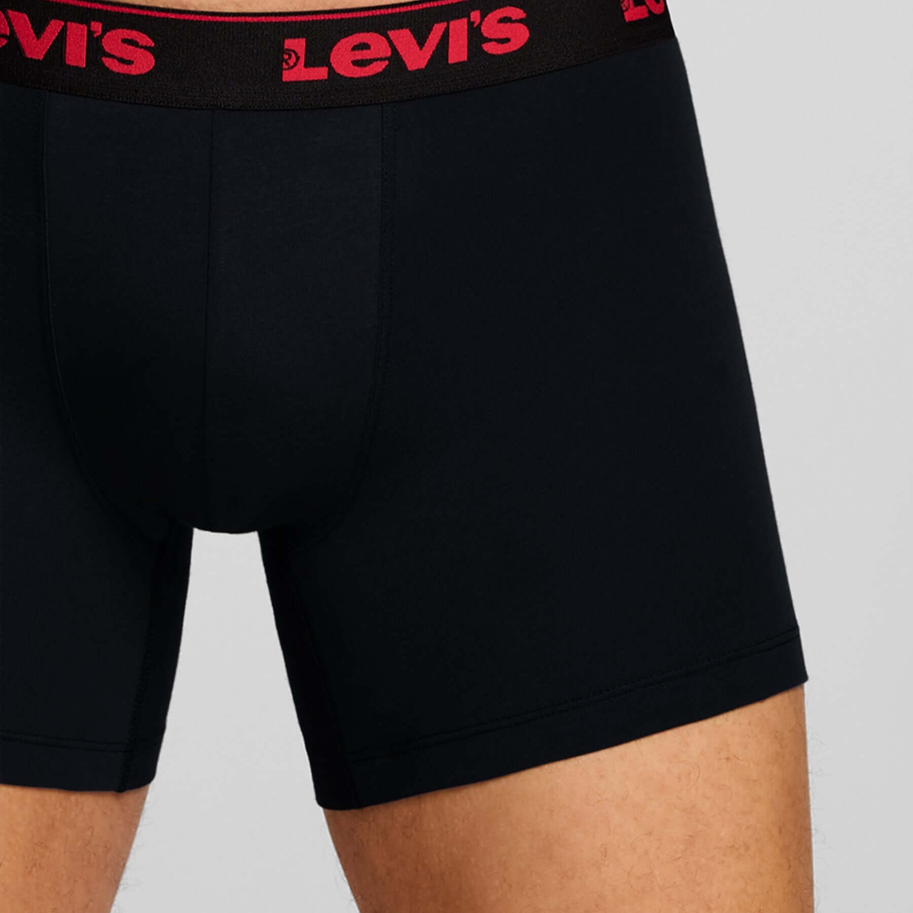 Levi's Men's 3 Pack Repeat Logo Boxer Briefs – Red/Black
