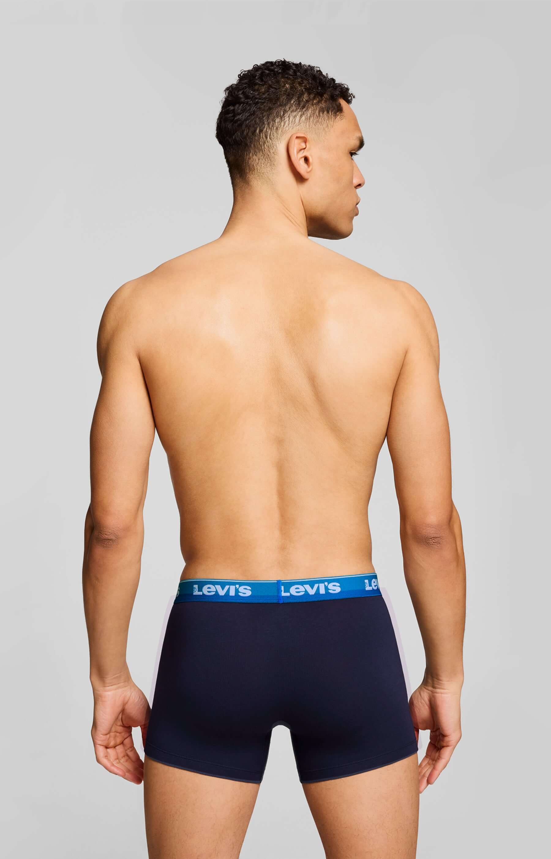 Levi's Men's 3 Pack Repeat Logo Cotton Stretch Boxer Briefs – Blue