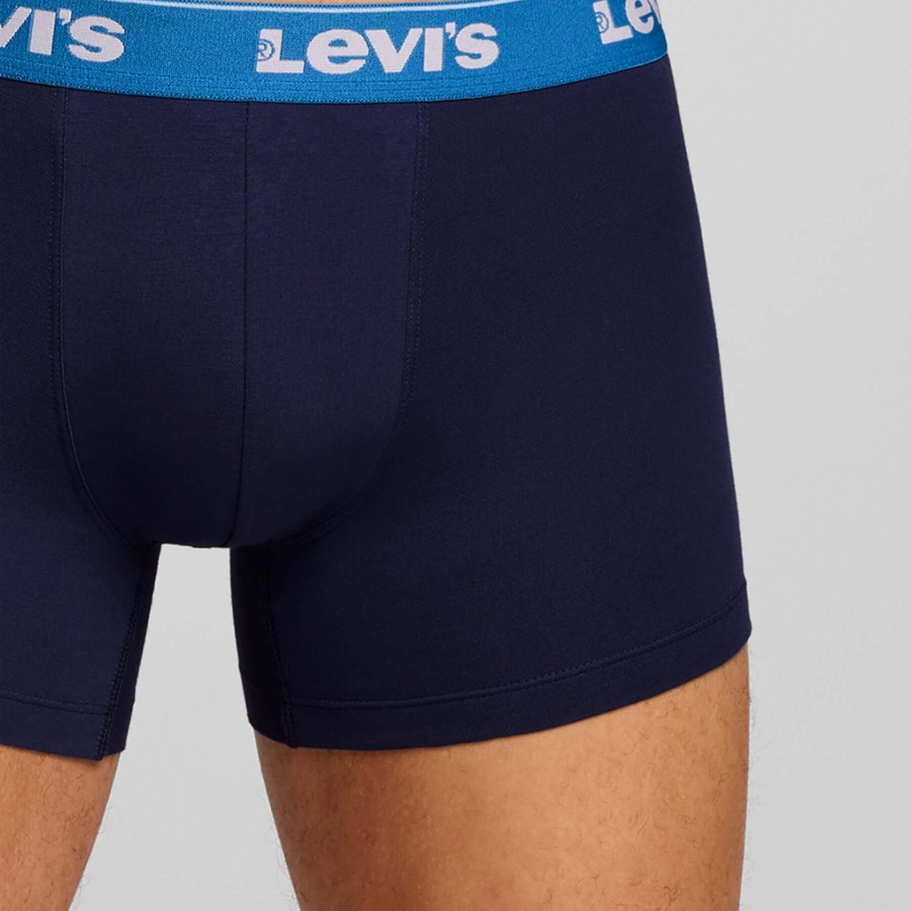 Levi's Men's 3 Pack Repeat Logo Cotton Stretch Boxer Briefs – Blue