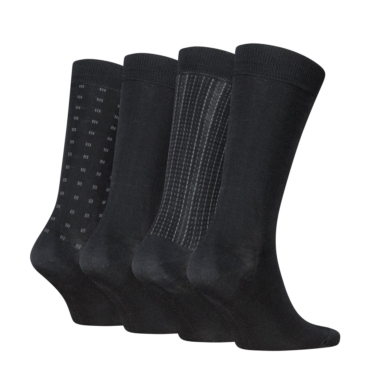 Calvin Klein Men's 4 Pack AOP Crew Socks Gift Box - Black