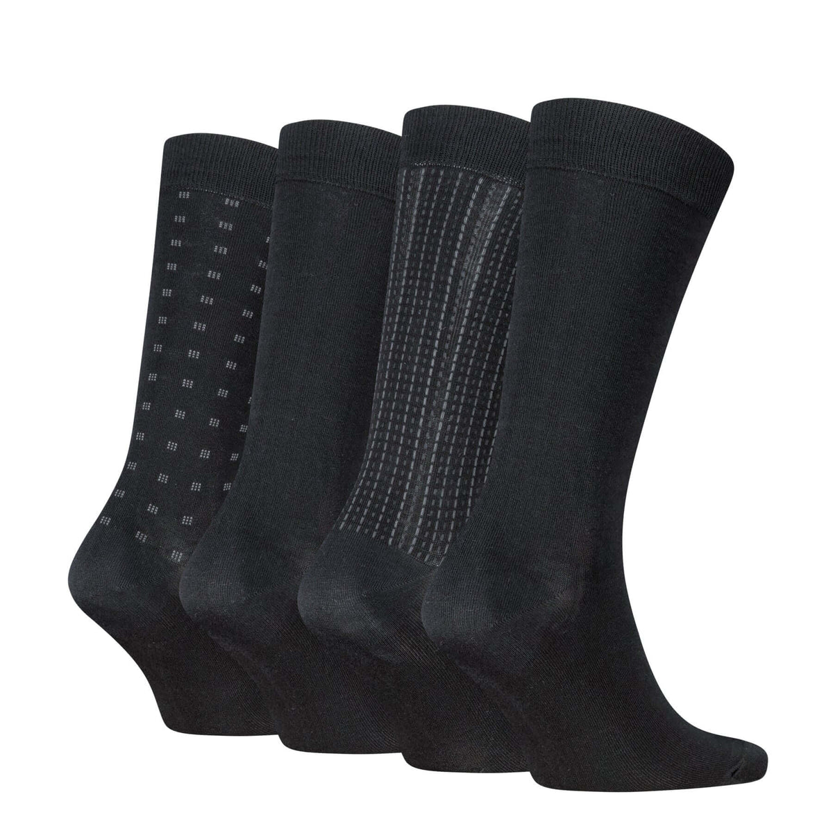 Calvin Klein Men's 4 Pack AOP Crew Socks Gift Box - Black