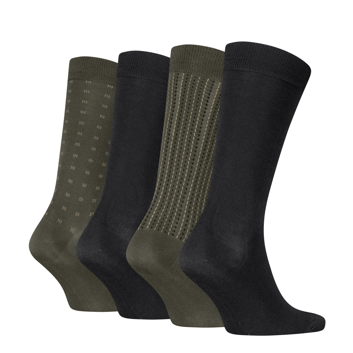 Calvin Klein Men's 4 Pack AOP Crew Socks Gift Box - Olive Green