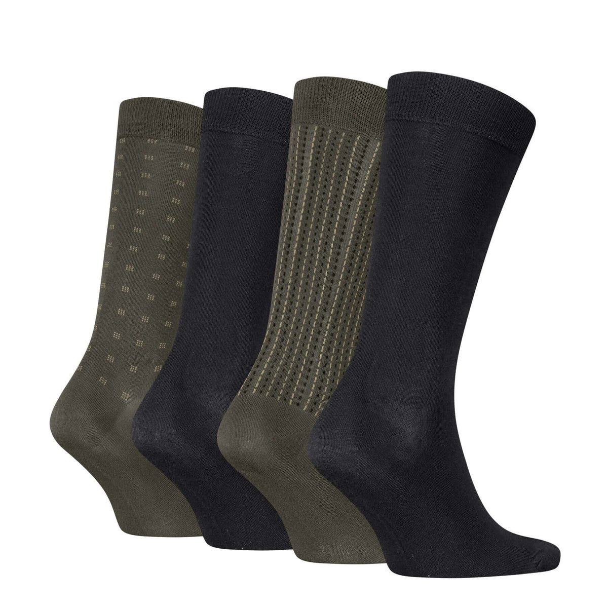 Calvin Klein Men's 4 Pack AOP Crew Socks Gift Box - Olive Green