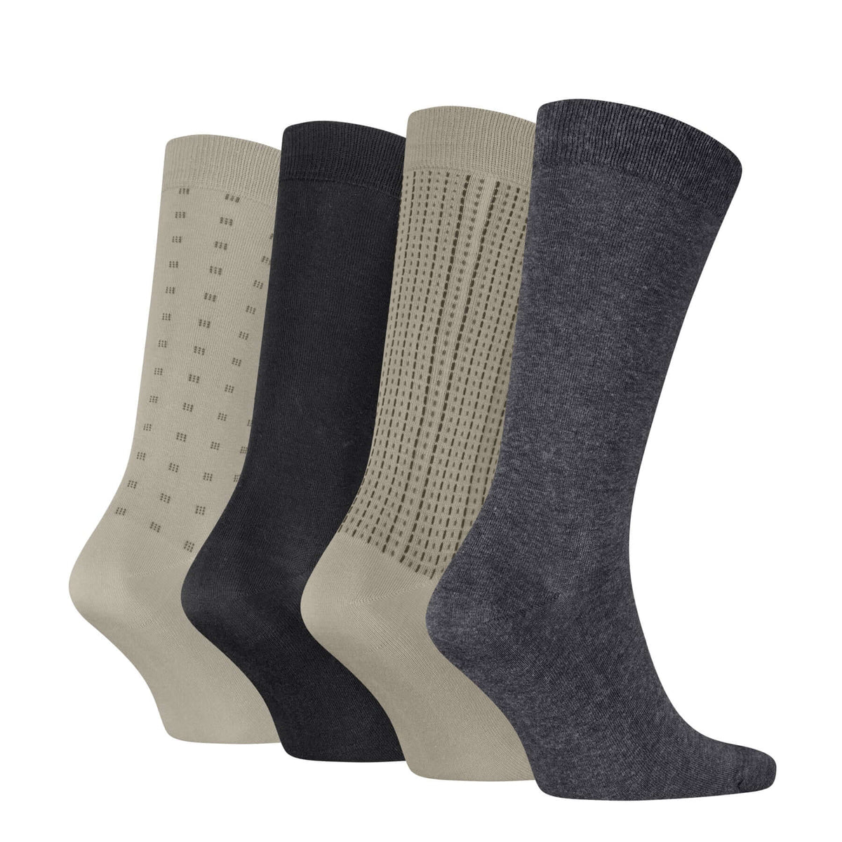 Calvin Klein Men's 4 Pack AOP Crew Socks Gift Box - Beige