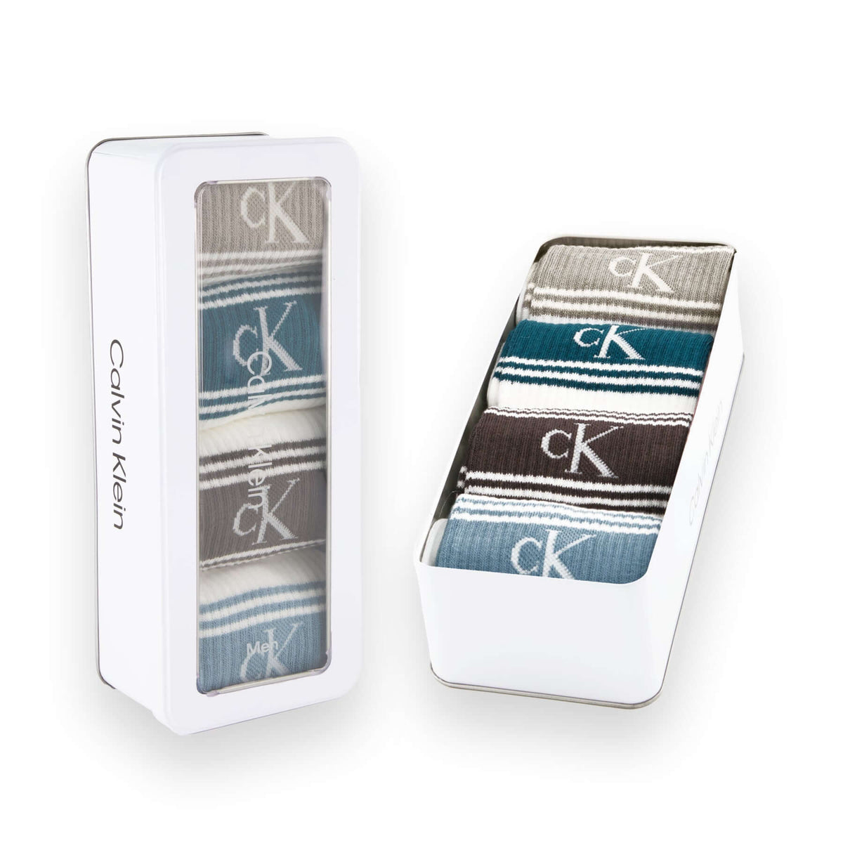 Calvin Klein Men's 4 Pack Sport Logo Crew Socks Gift Box - Multicolour