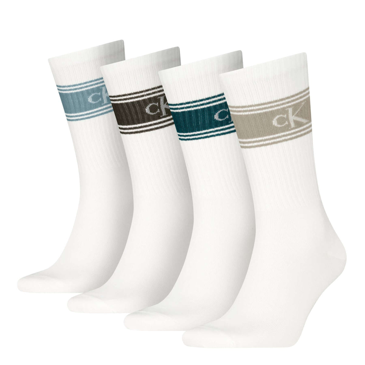Calvin Klein Men's 4 Pack Sport Logo Crew Socks Gift Box - Multicolour