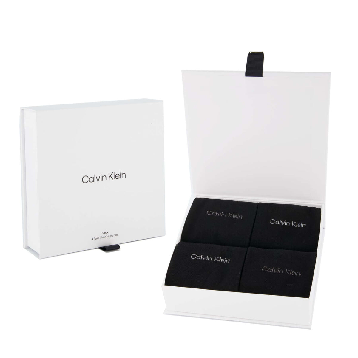 Calvin Klein Men's 4 Pack Classic Crew Socks Gift Box - Black