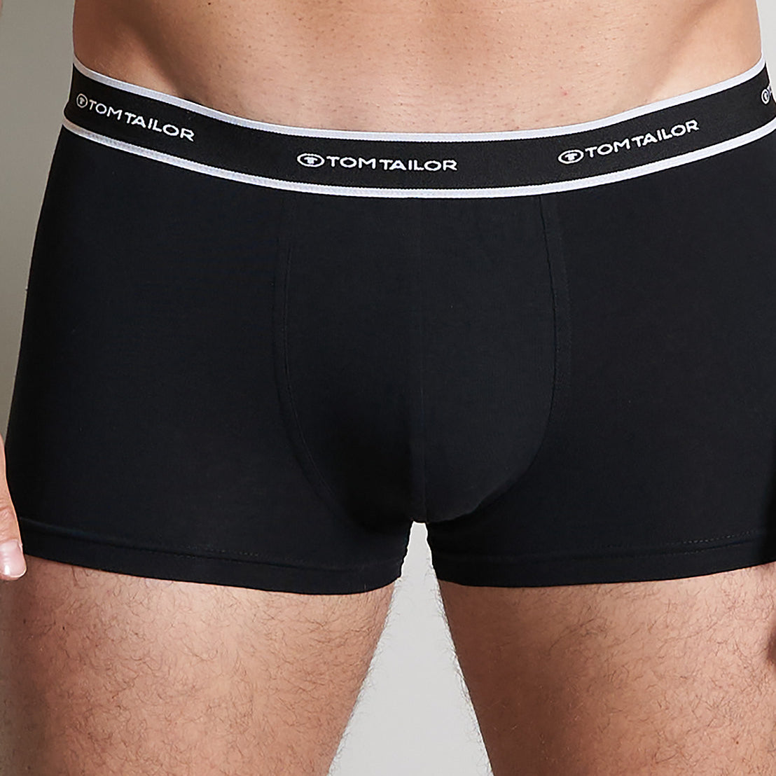 Tom Tailor Men's Pants 3 Pack Cotton Stretch Trunks- Black