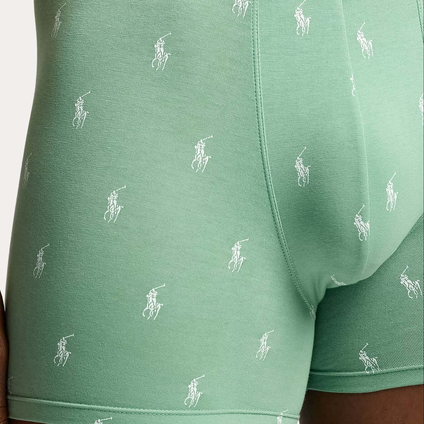 Polo Ralph Lauren Three-Pack Stretch Cotton Boxer Briefs - Black/Heather/Pistachio