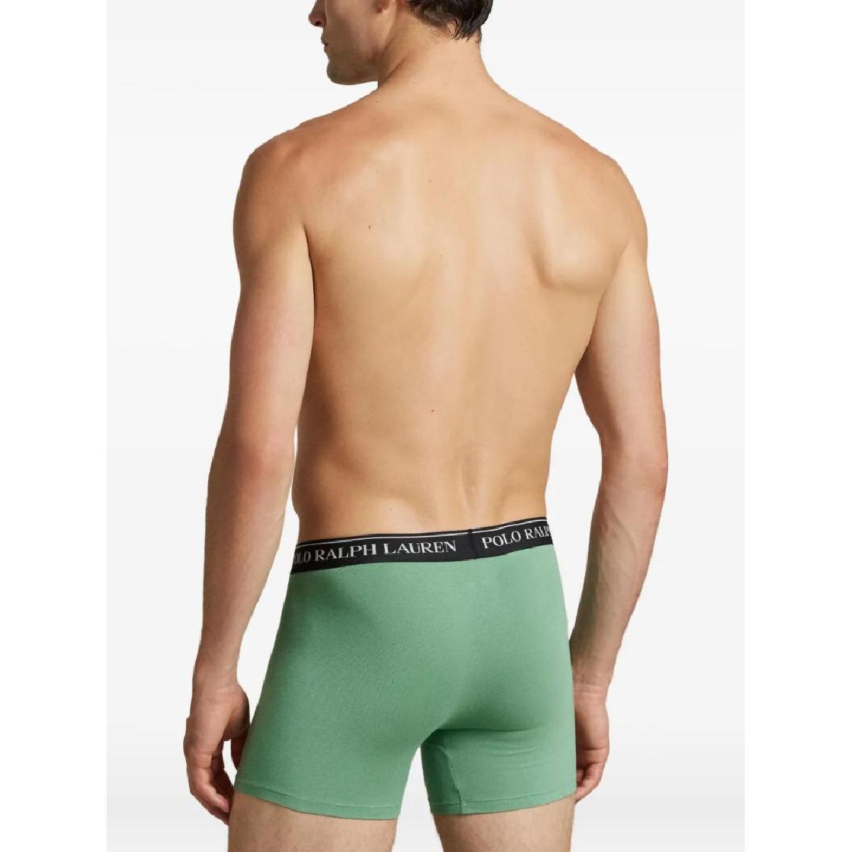 Polo Ralph Lauren Three-Pack Stretch Cotton Boxer Briefs - Green, Orange, Black