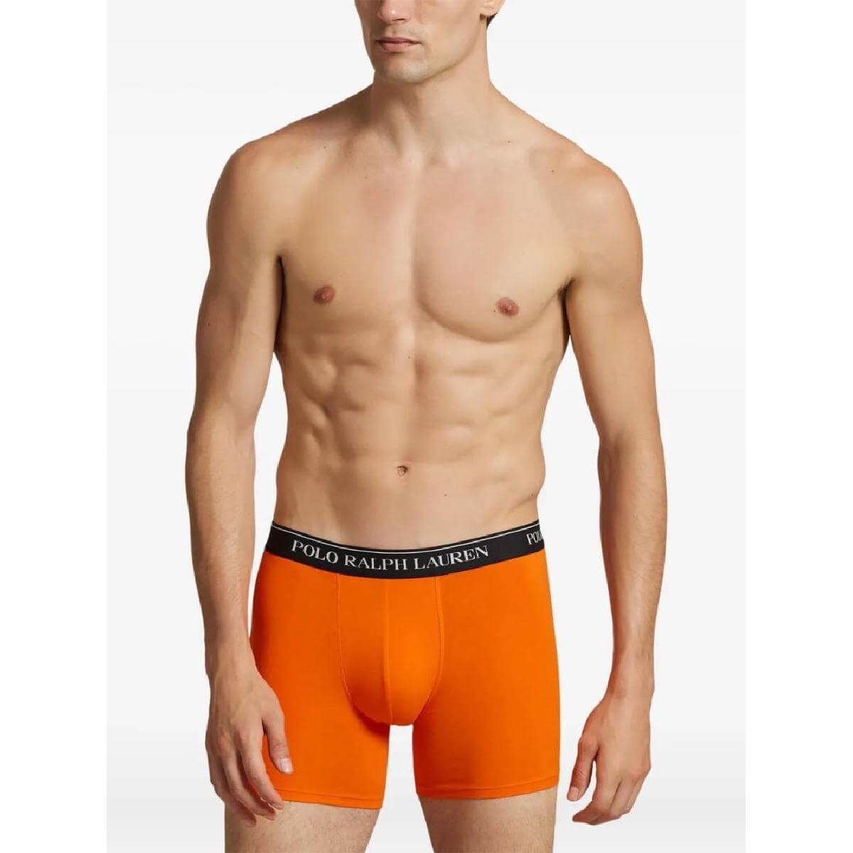 Polo Ralph Lauren Three-Pack Stretch Cotton Boxer Briefs - Green, Orange, Black