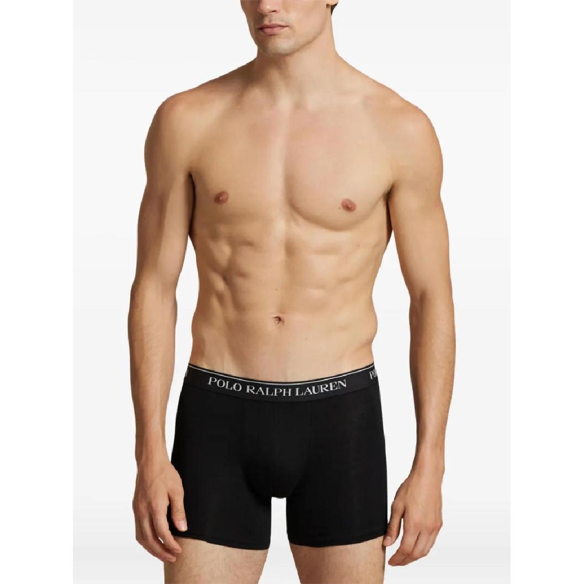 Polo Ralph Lauren Three-Pack Stretch Cotton Boxer Briefs - Green, Orange, Black