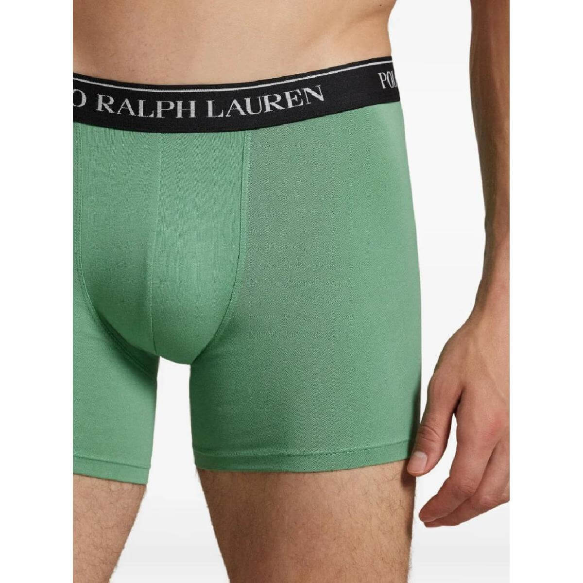Polo Ralph Lauren Three-Pack Stretch Cotton Boxer Briefs - Green, Orange, Black