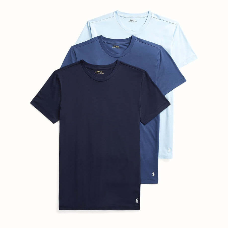 Polo Ralph Lauren Crewneck 3 Pack T-Shirts - Blue / Navy