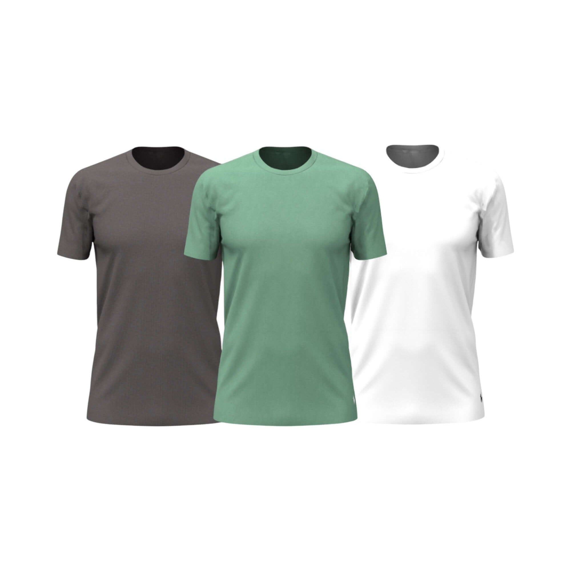 Polo Ralph Lauren Crewneck 3 Pack T-Shirts - Black Heather / Pistachio / White