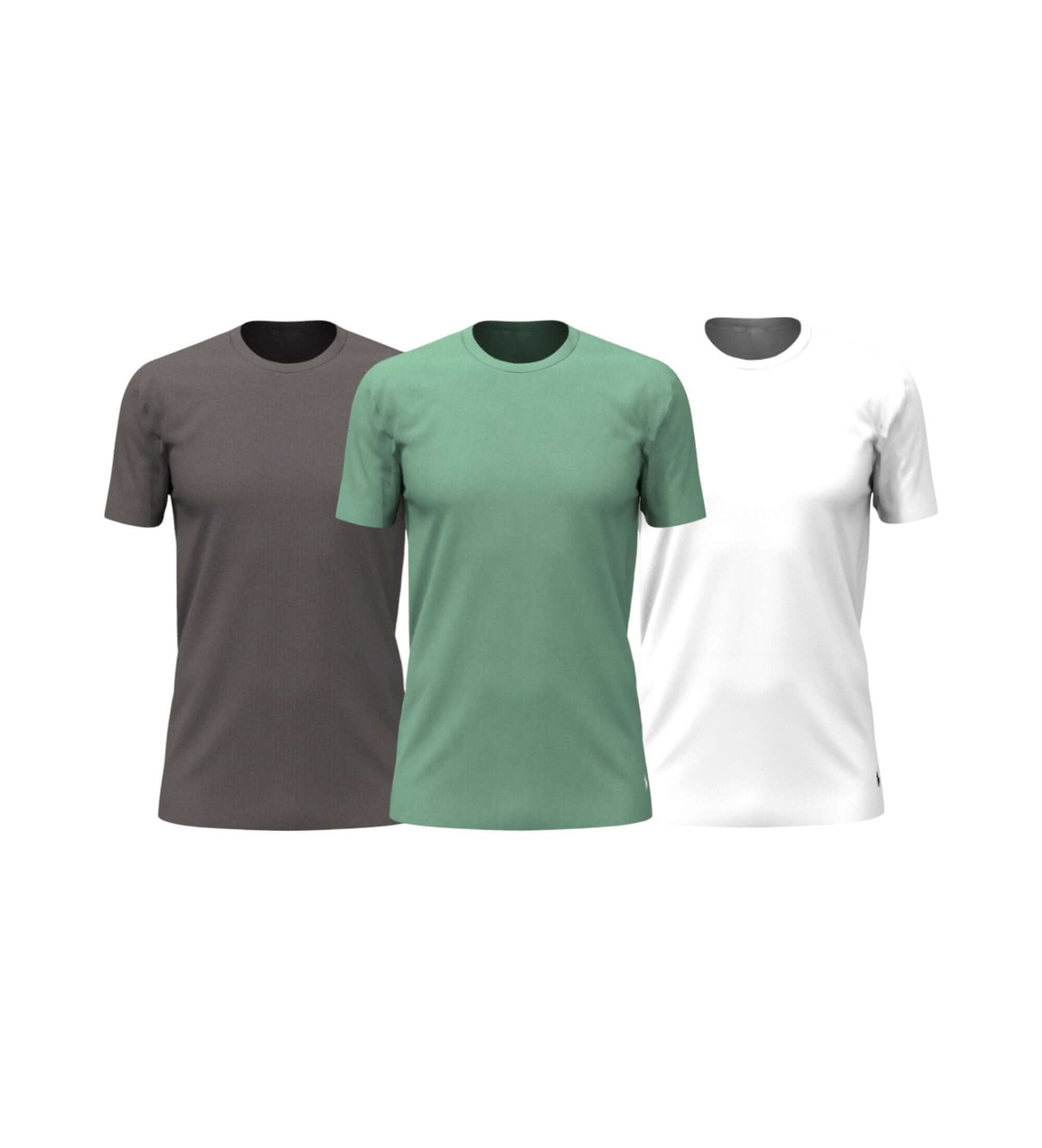 Polo Ralph Lauren Crewneck 3 Pack T-Shirts - Black Heather / Pistachio / White