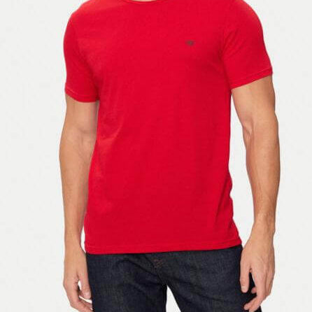 Emporio Armani 2 Pack Lounge Stretch-Cotton Crew T-Shirts - Red/Black