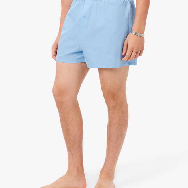 Lacoste Men’s 3-Pack Cotton Poplin Boxers – Blue Underwear