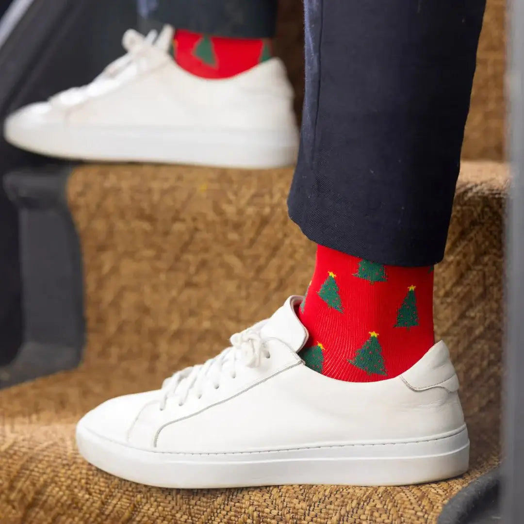 Swole Panda Christmas Tree Bamboo Socks - UK ( 7-11 )