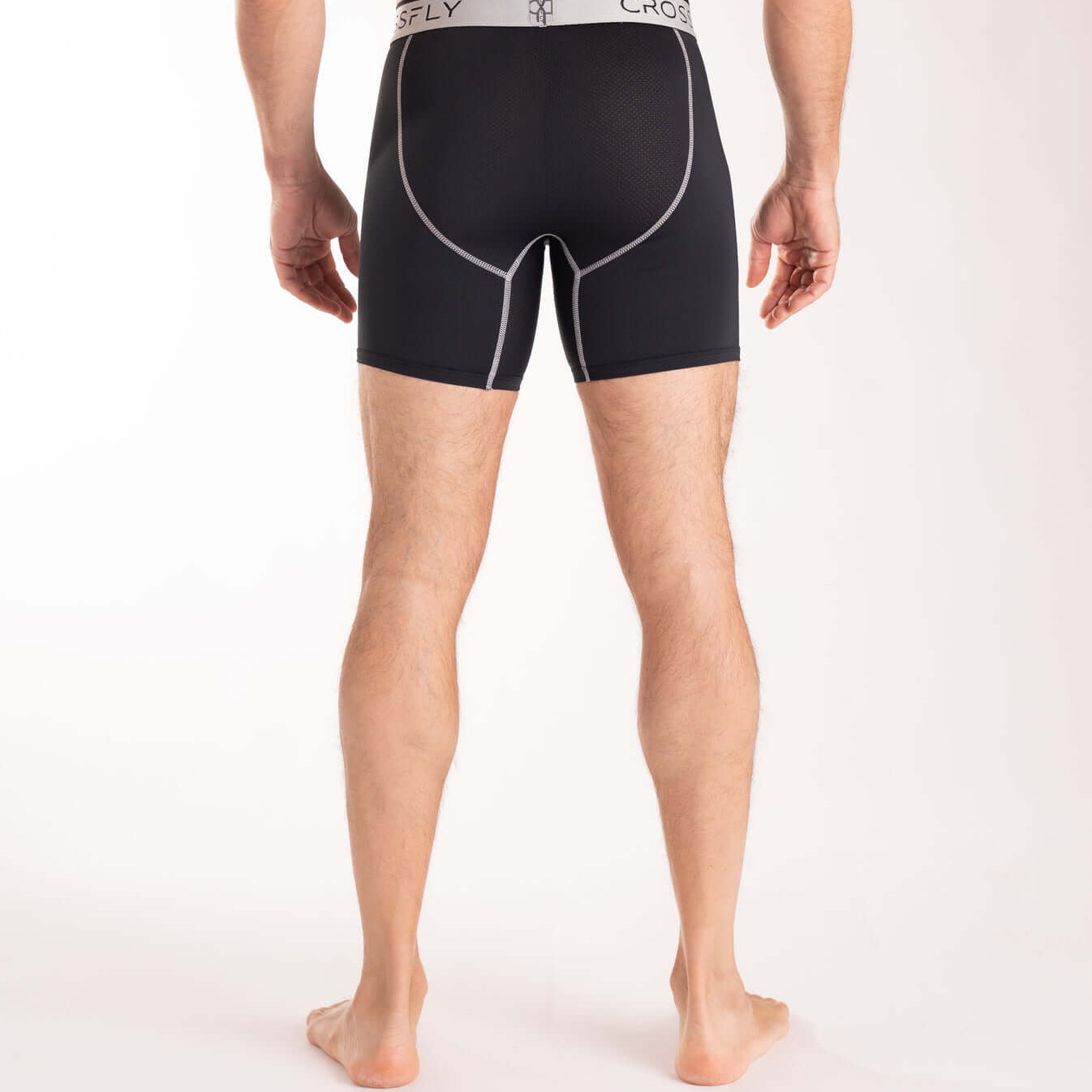 Crossfly Performance Men's 7" Boxer Briefs - Black/Silver