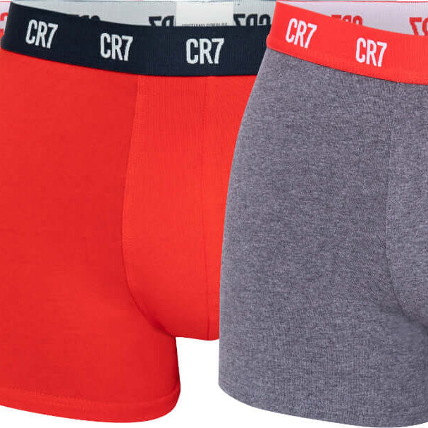 CR7 3-Pack Men's Cotton Fashion Trunk - Grey / Red /Navy