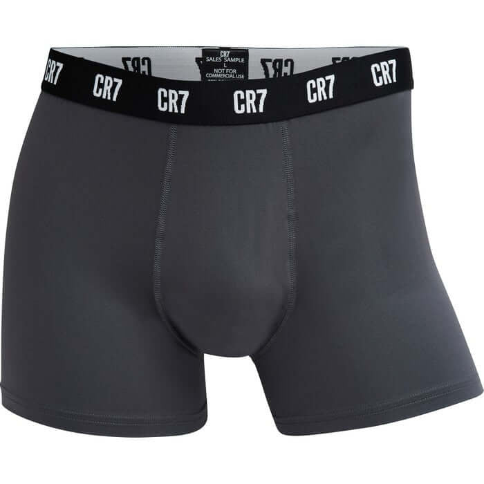 CR7 Men's 3 Pack Microfiber Performance Trunks - Blue with Grey