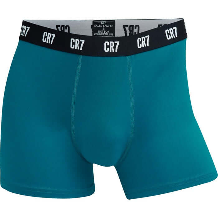 CR7 Men's 3 Pack Microfiber Performance Trunks - Blue with Grey