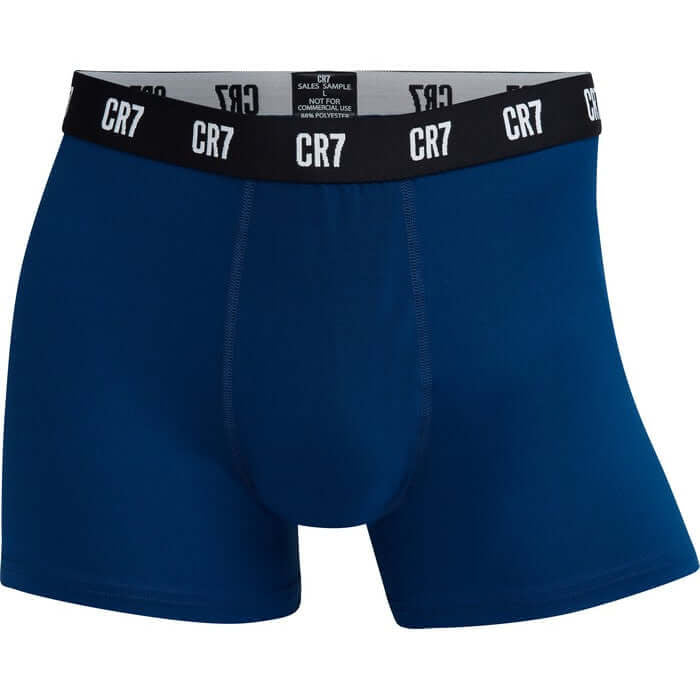 CR7 Men's 3 Pack Microfiber Performance Trunks - Blue with Grey