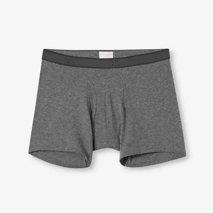 Derek Rose Jack Men’s Pima Cotton Stretch Trunks – Fitted Long Leg, Charcoal