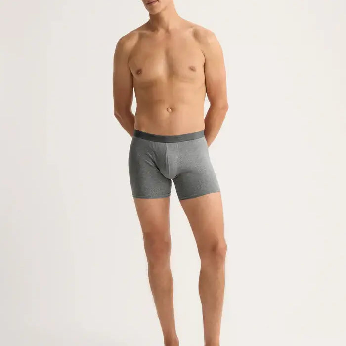 Derek Rose Jack Men’s Pima Cotton Stretch Trunks – Fitted Long Leg, Charcoal