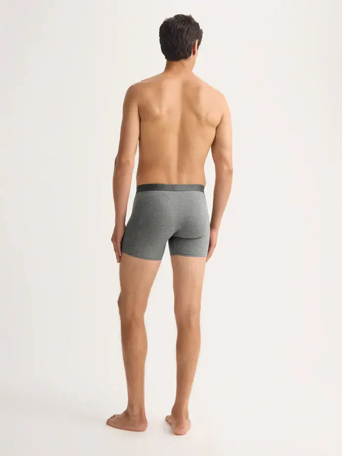 Derek Rose Jack Men’s Pima Cotton Stretch Trunks – Fitted Long Leg, Charcoal